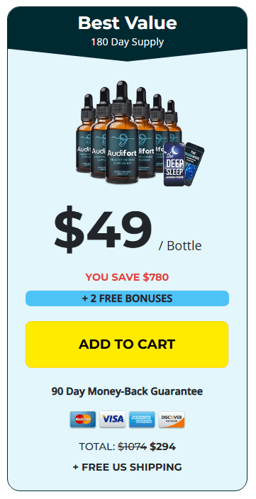 Audifort six-bottle 180-day supply